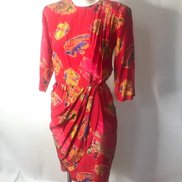 Vintage Louis Féraud silk dress size 6 Germany - Picture 15 of 15